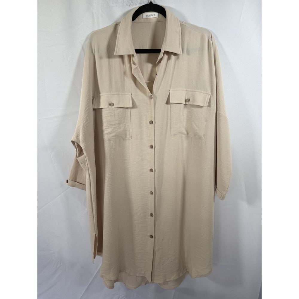 bsubsearch top beach cover-up size 3xl button up long sleeve